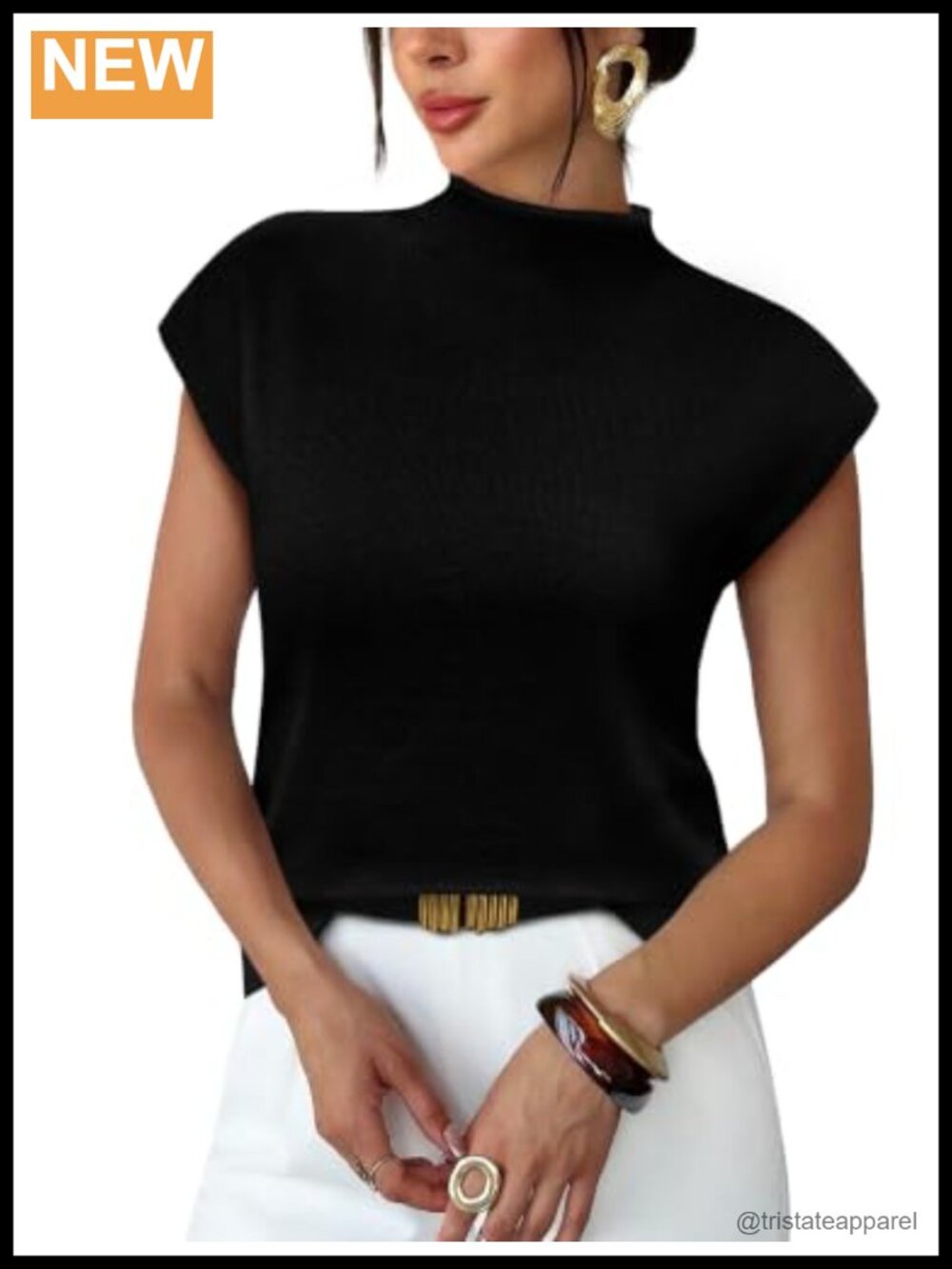 Sampeel Womens Short Sleeve Sweater Mock Neck Knit Pullover Top